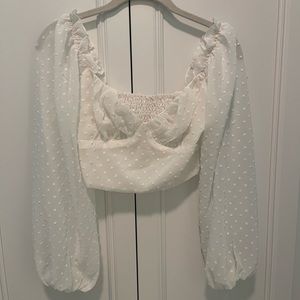 Shein Crop Puff Sleeve Top